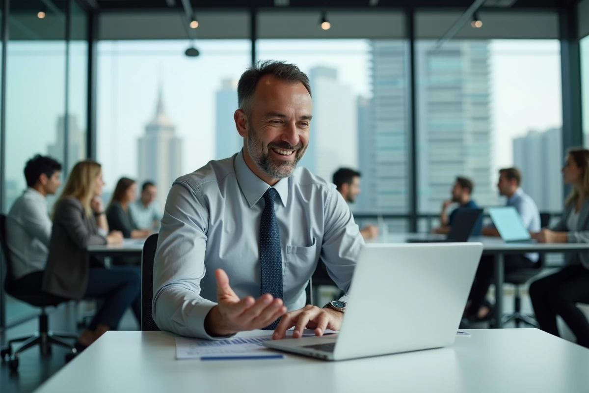 Homme souriant lors d